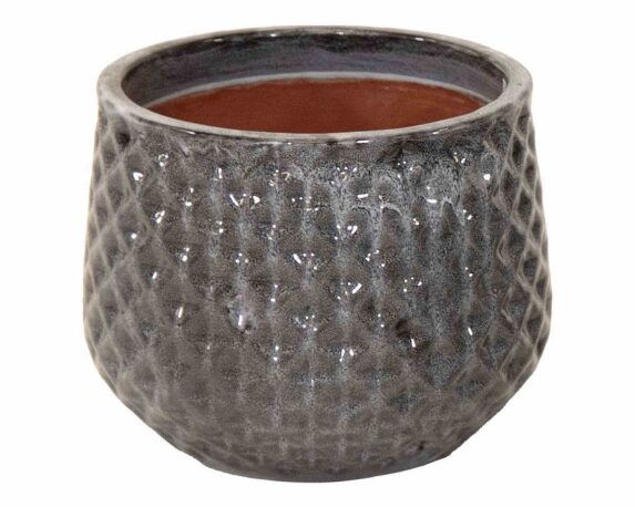 Cachepot Portly Righe Verticale Nero D32x25,5cm in Terracotta