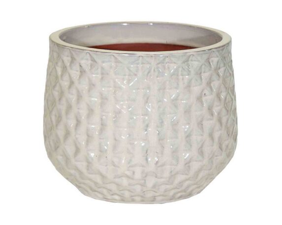 Cachepot Portly Wyber Smaltato Beige D18x14,5cm in Terracotta