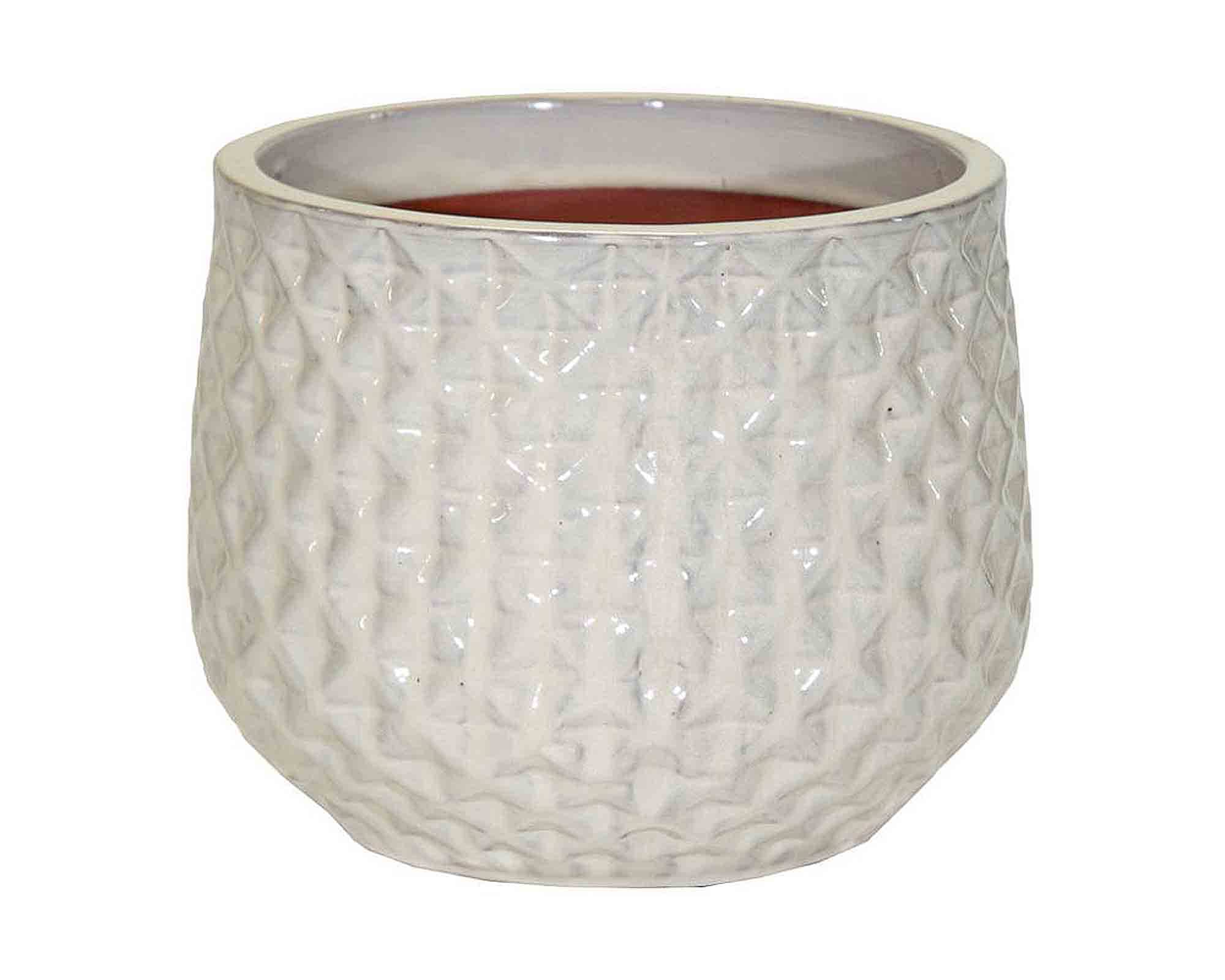 Cachepot Portly Wyber Smaltato Beige D18x14,5cm in Terracotta