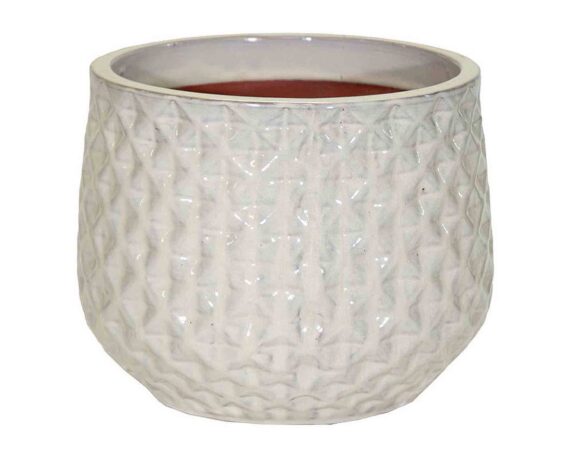 Cachepot Portly Wyber Smaltato Beige D25x20cm in Terracotta