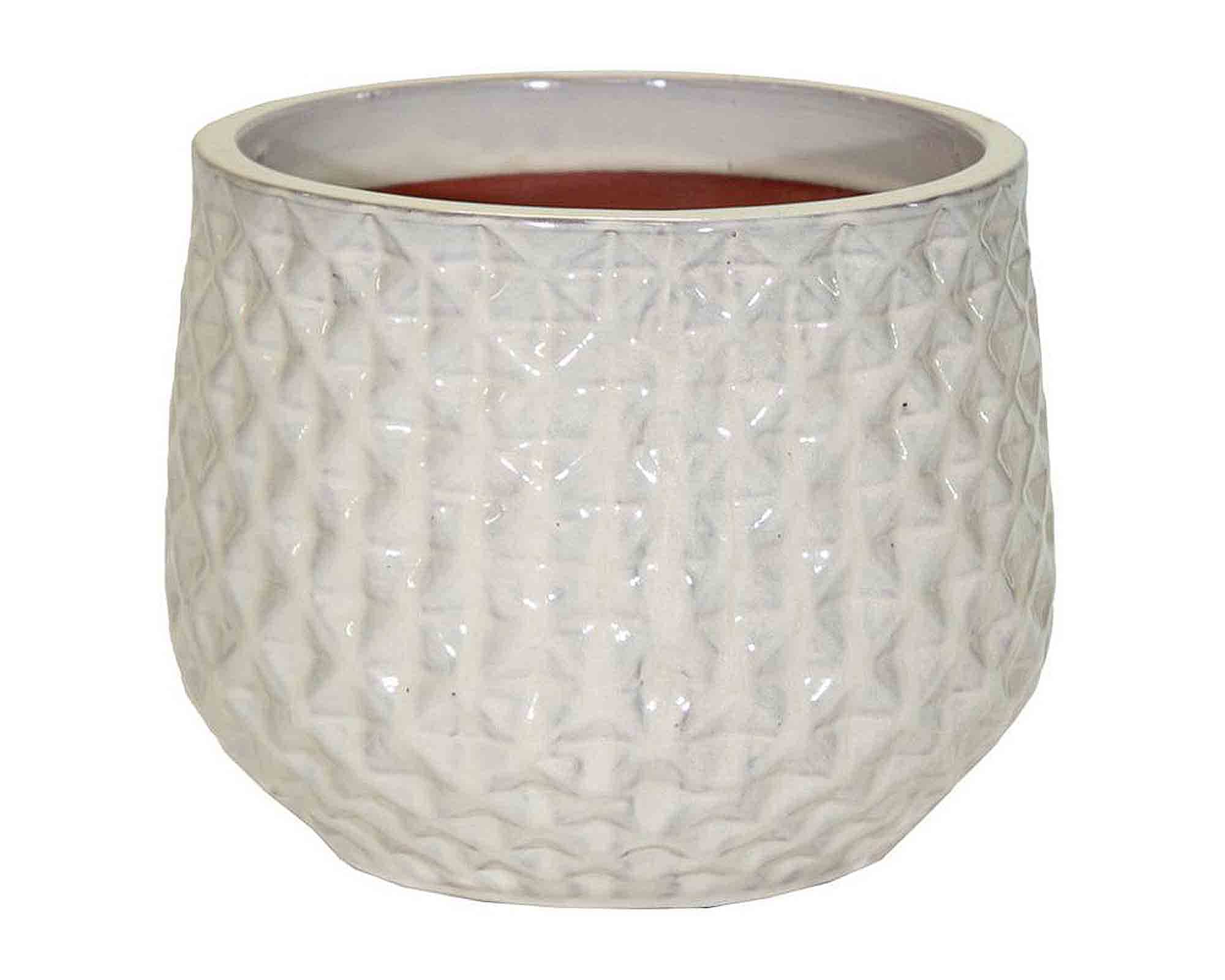 Cachepot Portly Wyber Smaltato Beige D25x20cm in Terracotta