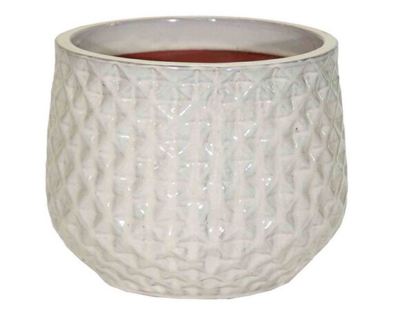 Cachepot Portly Wyber Smaltato Beige D32x25,5cm in Terracotta