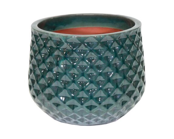 Cachepot Portly Wyber Smaltato Verde D18x14,5cm in Terracotta