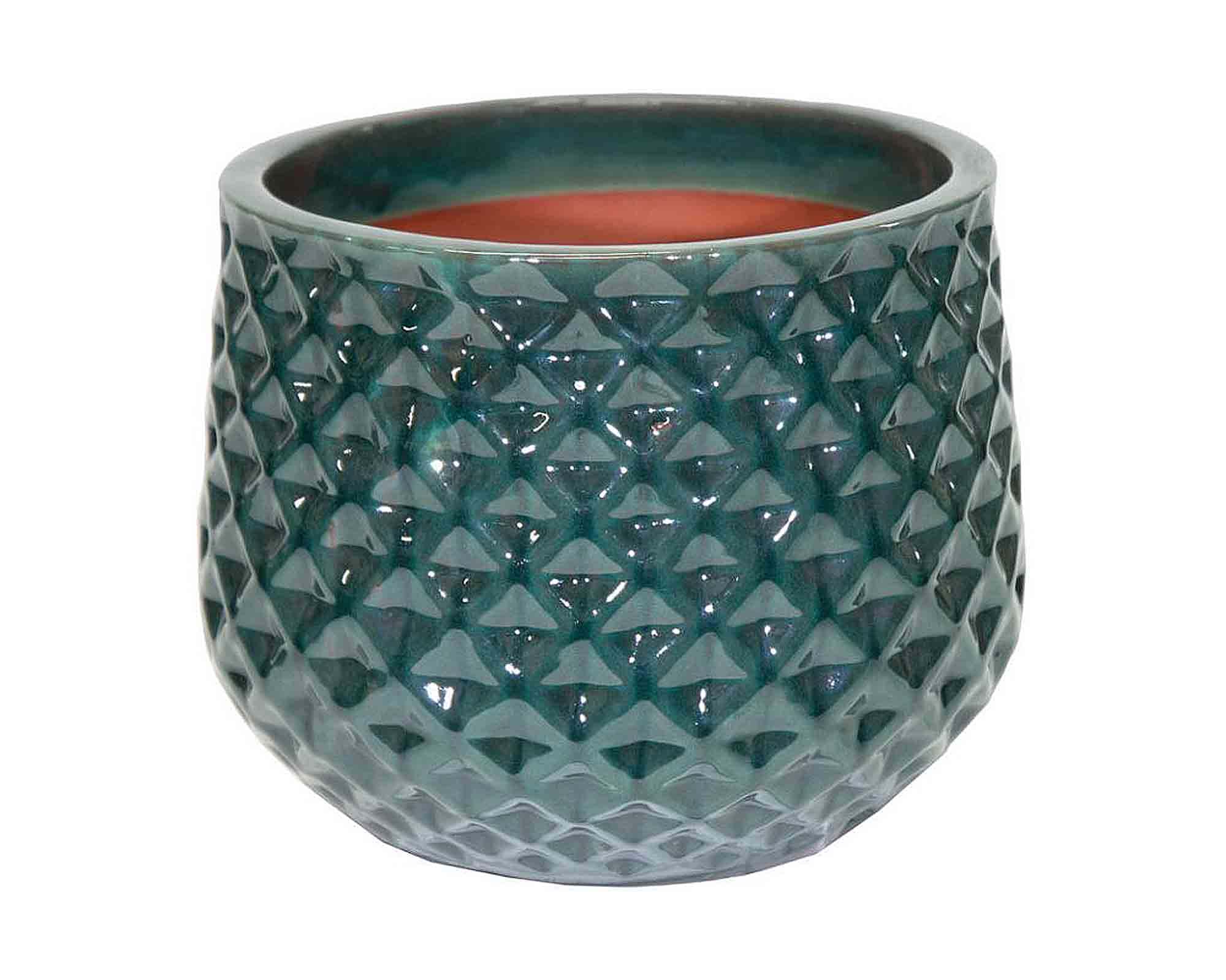 Cachepot Portly Wyber Smaltato Verde D18x14,5cm in Terracotta