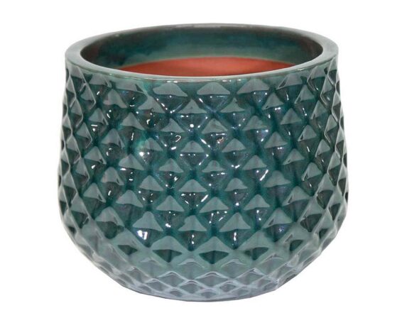 Cachepot Portly Wyber Smaltato Verde D25x20cm in Terracotta