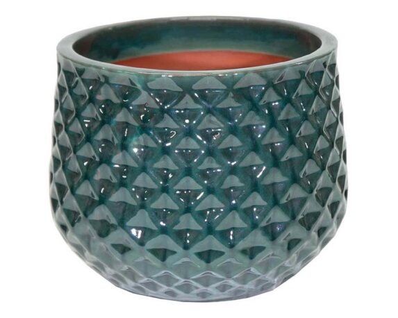 Cachepot Portly Wyber Smaltato Verde D32x25,5cm in Terracotta