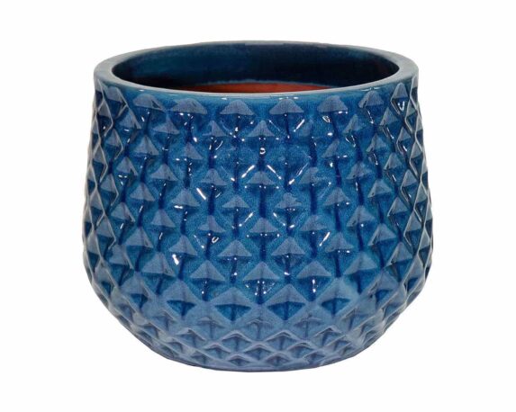 Cachepot Portly Wyber Smaltato Blu D18x14,5cm in Terracotta