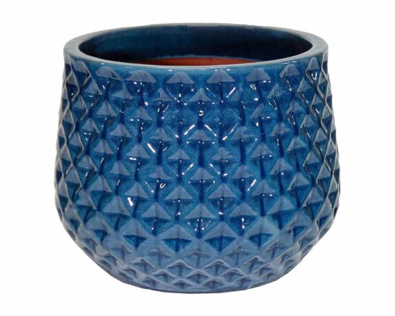 Cachepot Portly Wyber Smaltato Blu D25x20cm in Terracotta