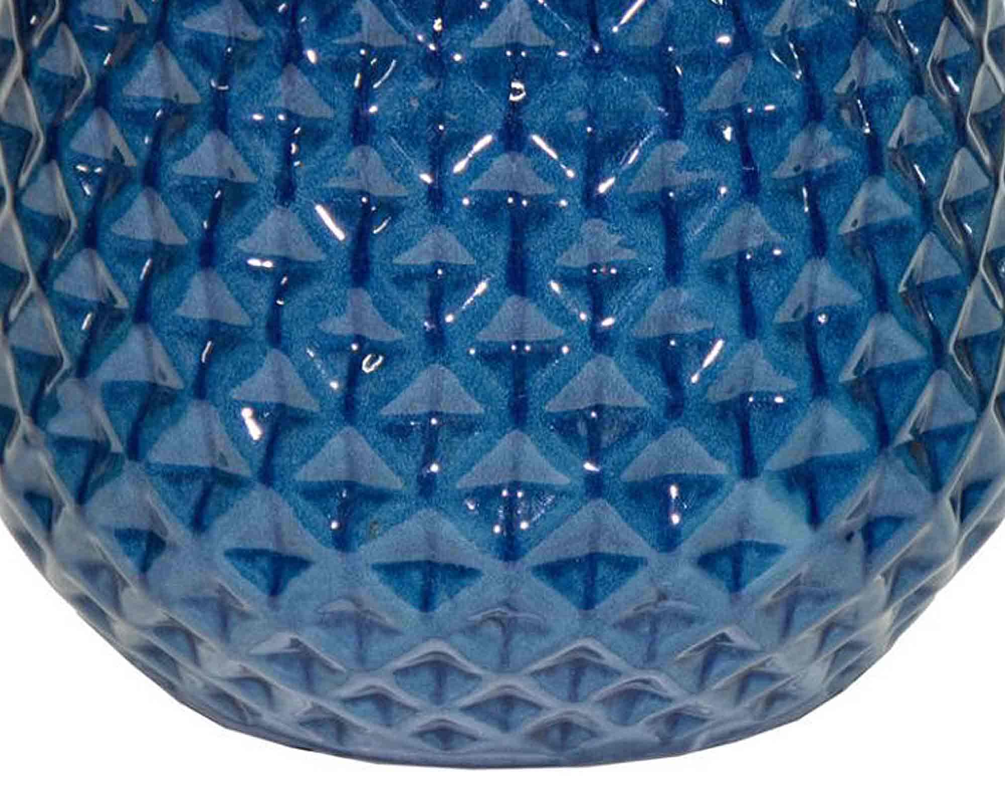 Cachepot Portly Wyber Smaltato Blu D32x25,5cm in Terracotta - immagine 2