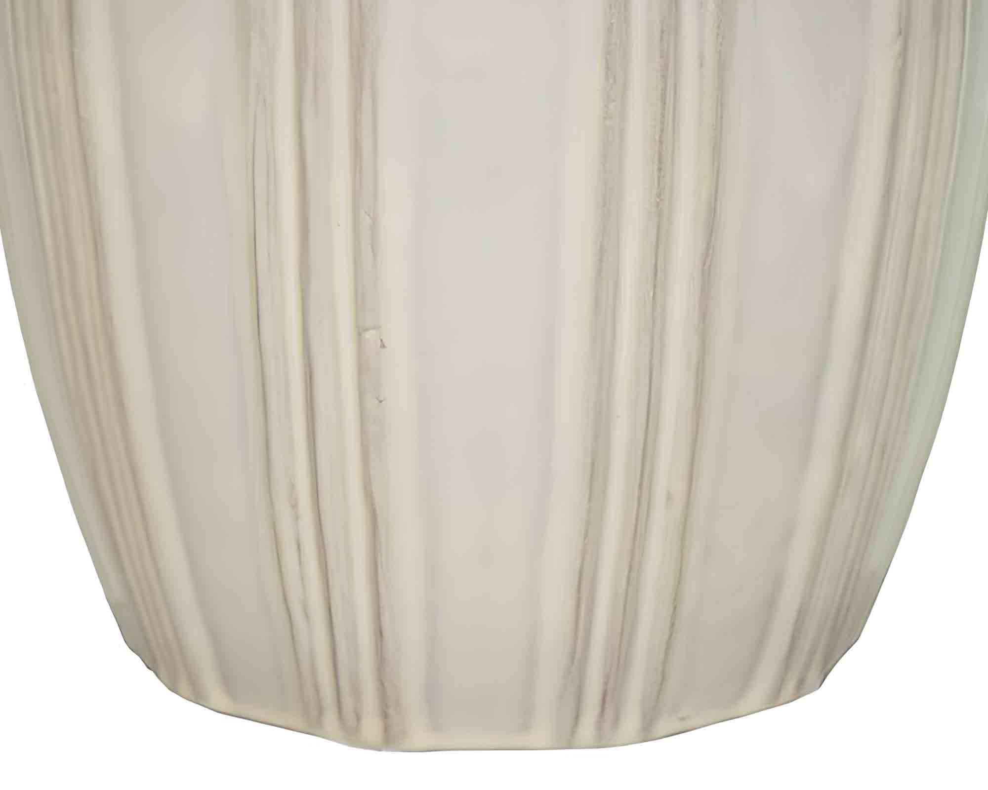 Cachepot Portly Egg con Righe Verticali Beige D24x21,5cm in Terracotta - immagine 2