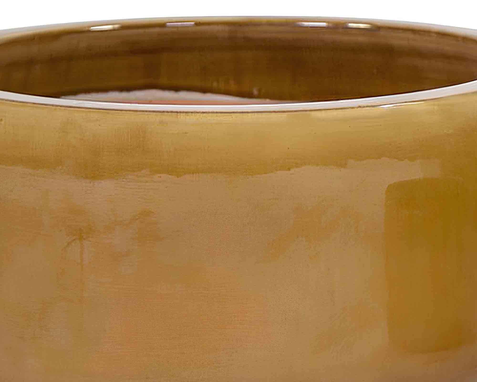 Cachepot Glazed Bowl Smaltato Miele D21x10cm in Terracotta - immagine 2