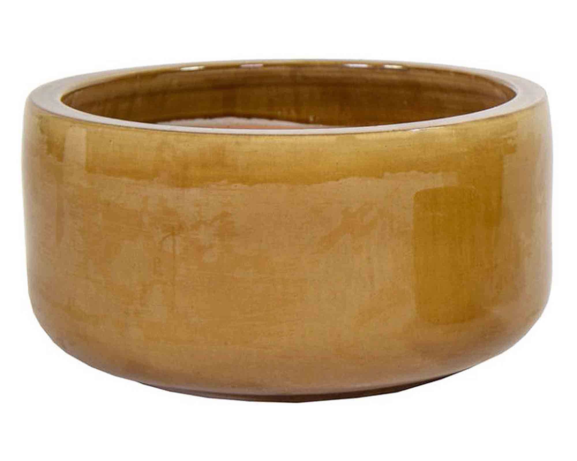 Cachepot Glazed Bowl Smaltato Miele D38x31cm in Terracotta
