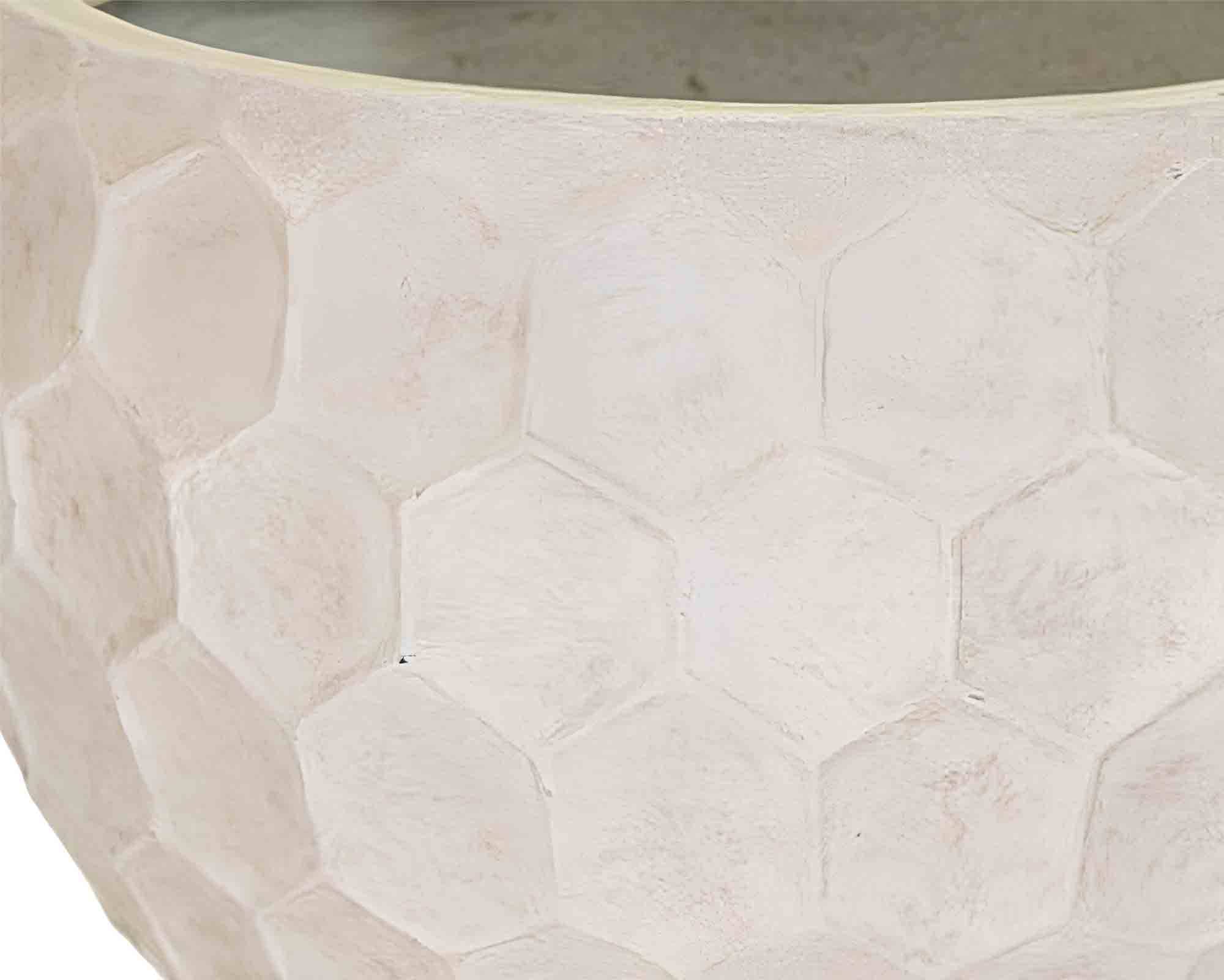 Cachepot Elegante e Decorativo Smaltato Bianco D56x36,5cm in Fibra di Cemento - immagine 2