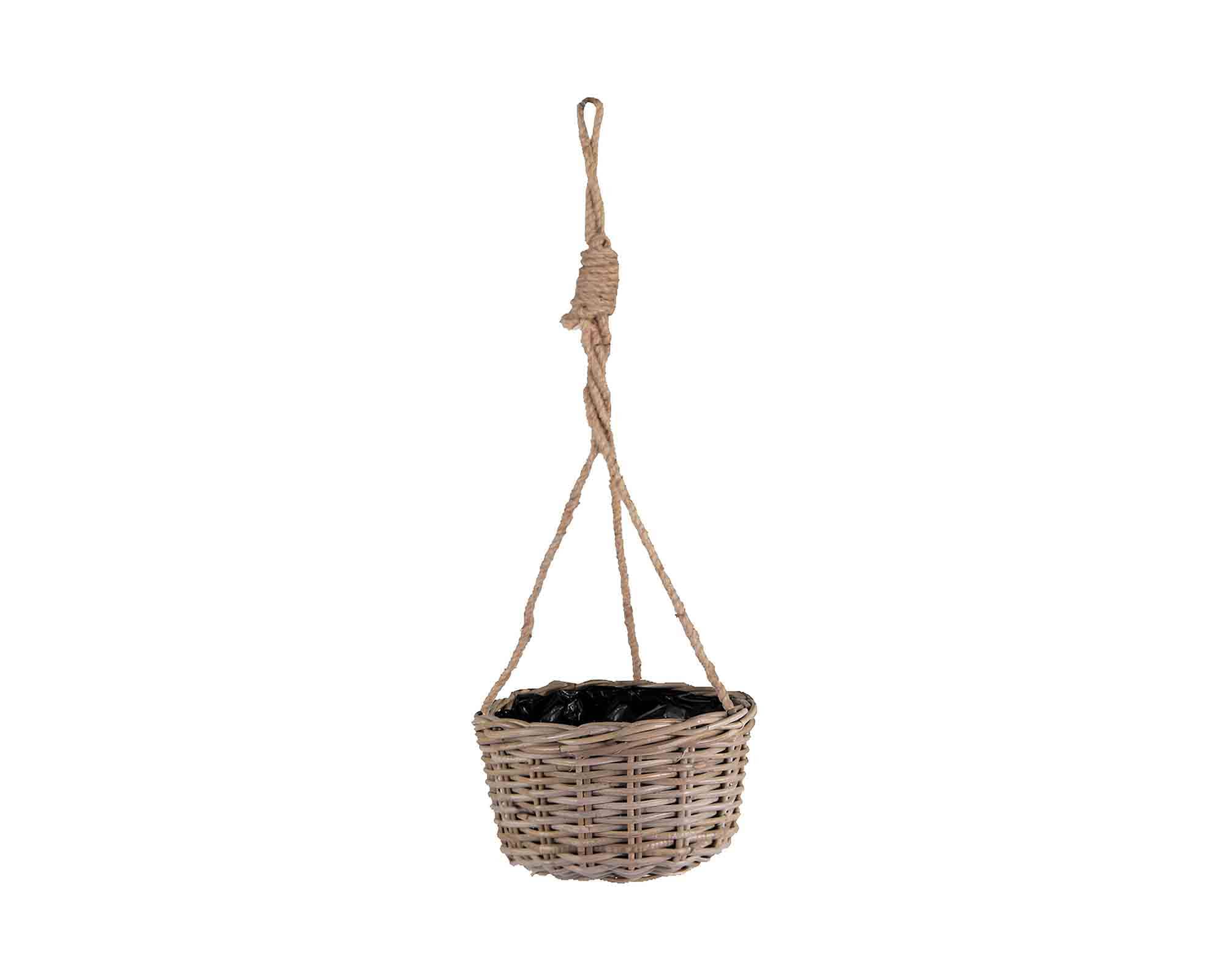 Cesta Basket da Appendere Naturale D30x14cm in Rattan