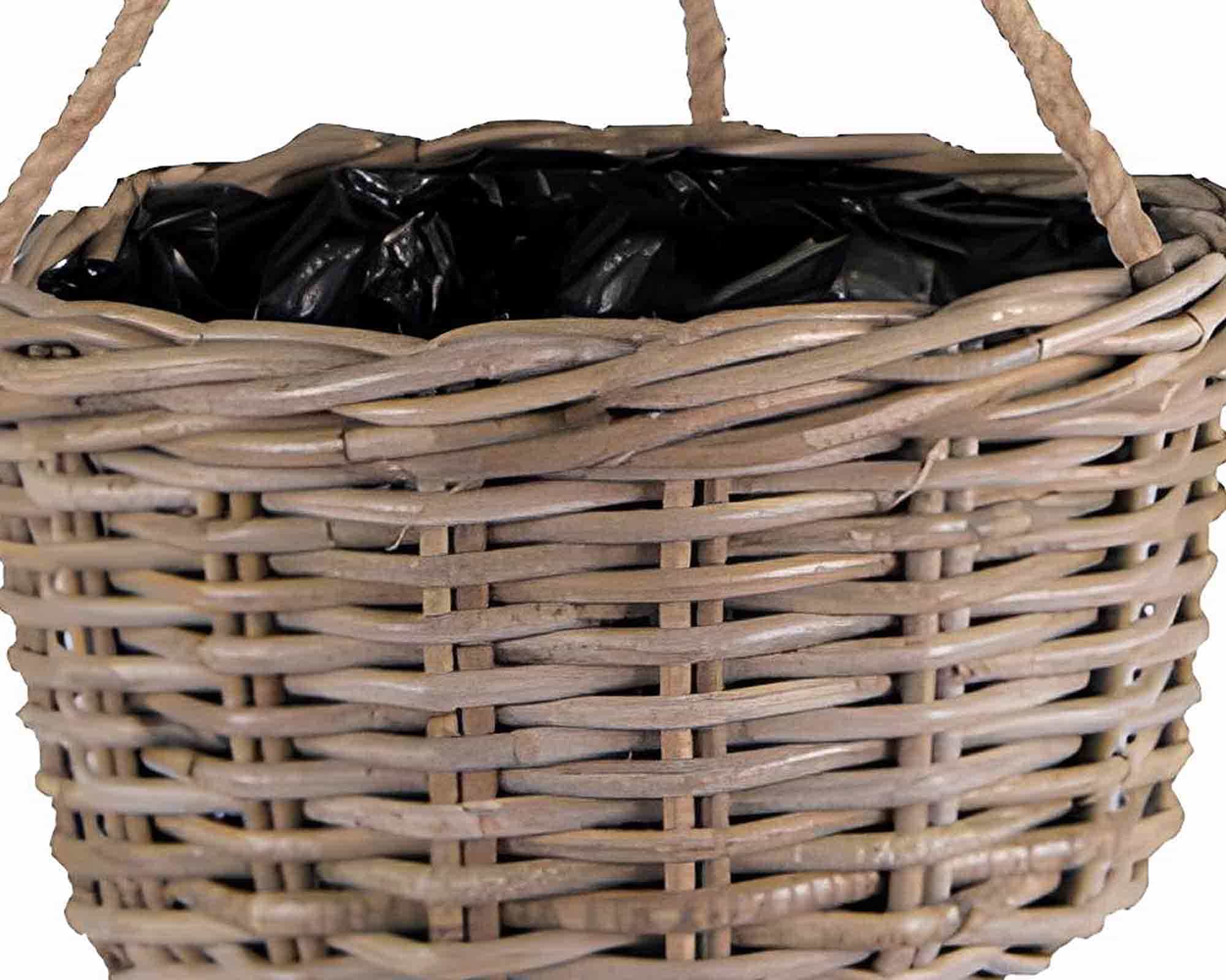 Cesta Basket da Appendere Naturale D35x17cm in Rattan - immagine 2