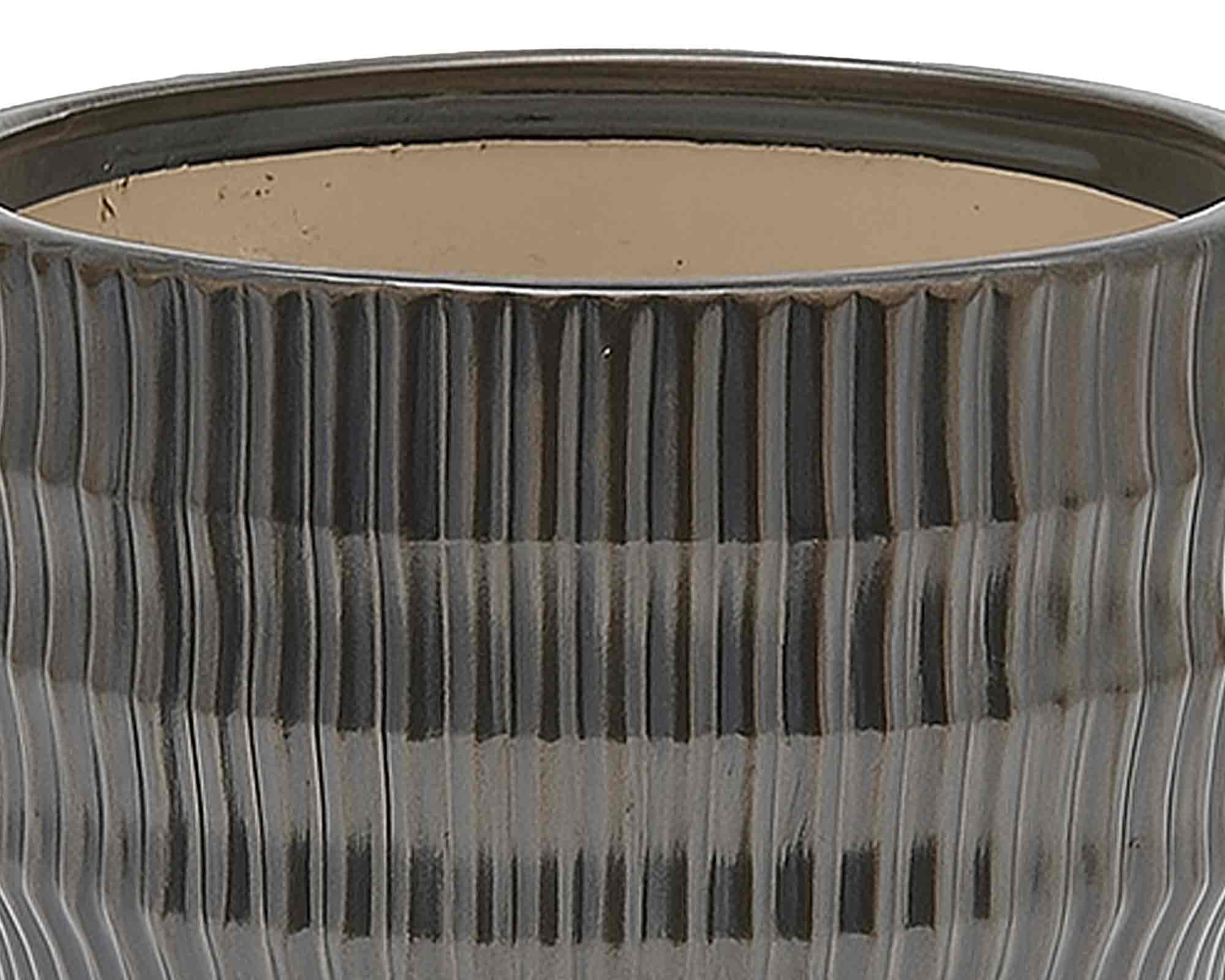 Cachepot Solchi Black Silver D22x18cm in Ceramica - immagine 2
