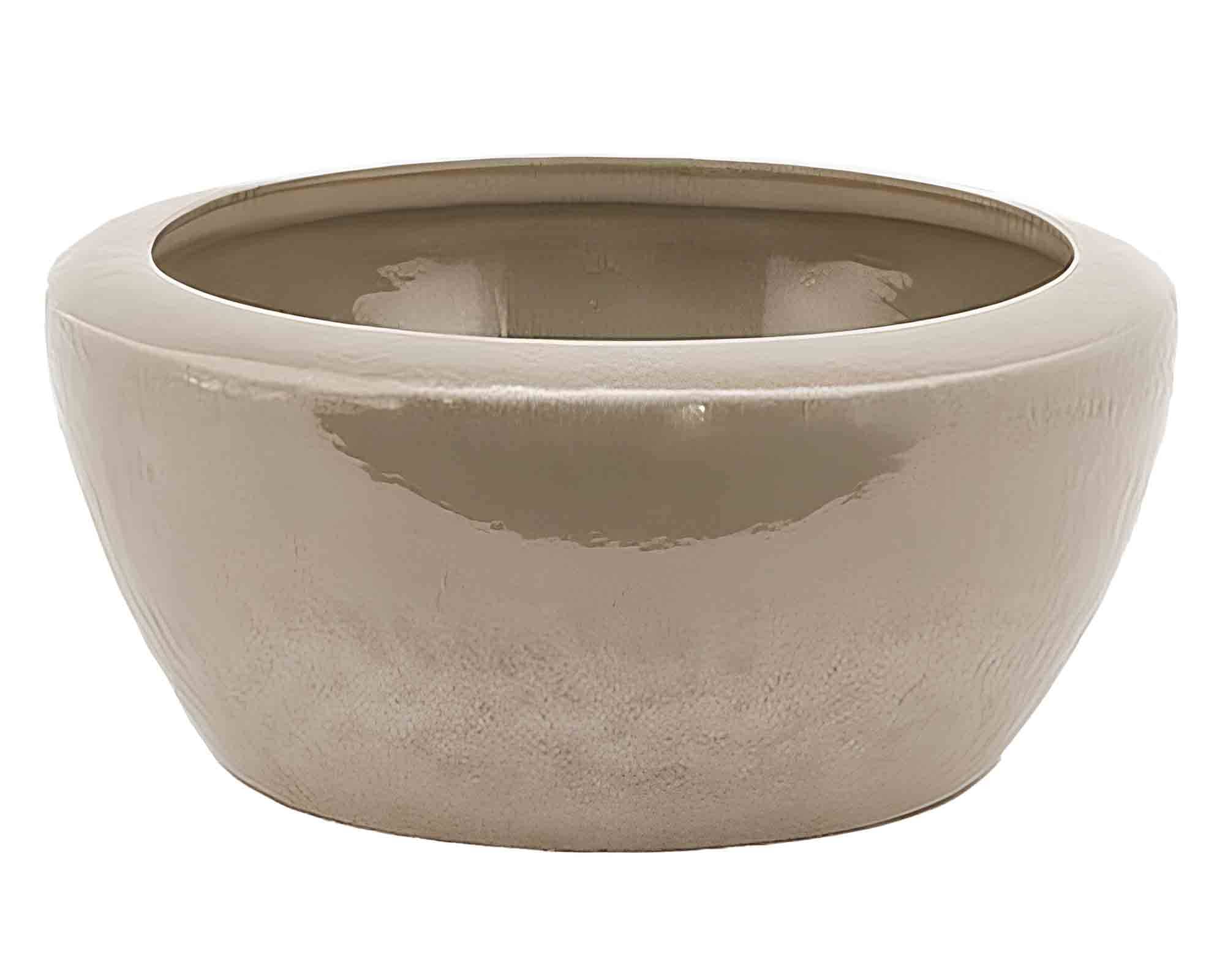 Cachepot Ciotola Elegante e Decorativo Avorio D42x18cm in Ceramica