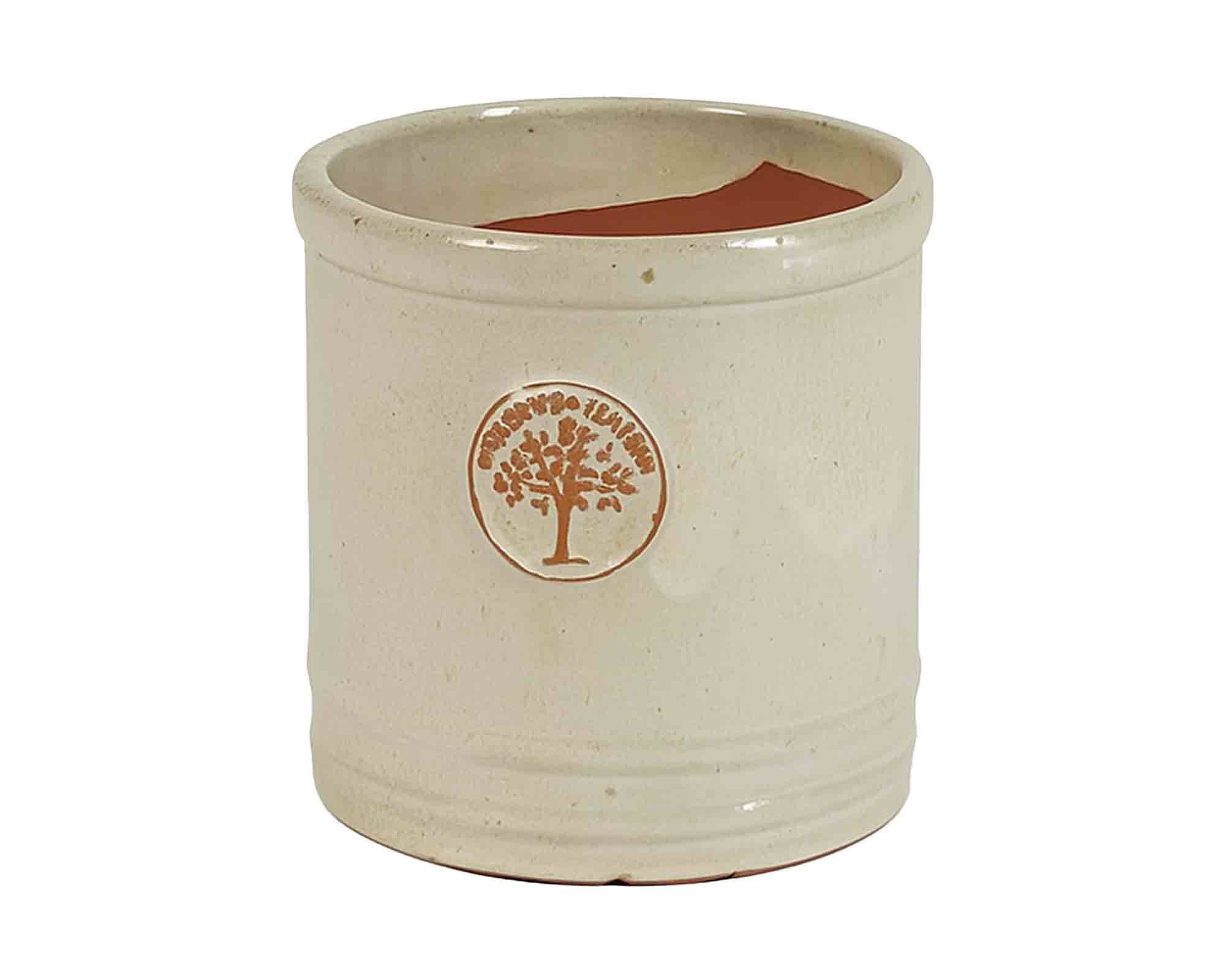 Cachepot Cilindro Elegante e Decorativo Bianco D26x25cm in Ceramica