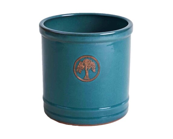 Cachepot Cilindro Elegante e Decorativo Petrolio D26x25cm in Ceramica