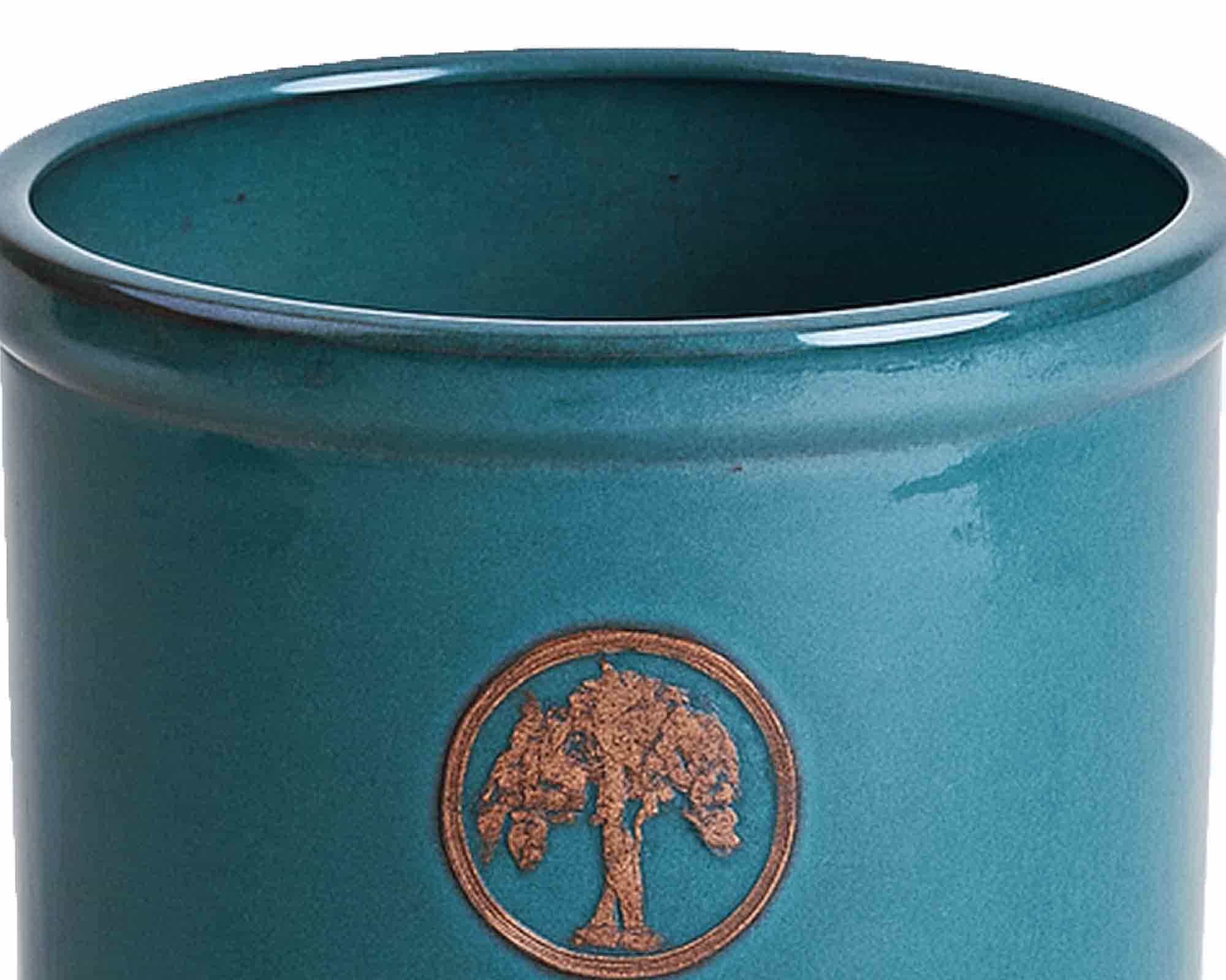 Cachepot Cilindro Elegante e Decorativo Petrolio D26x25cm in Ceramica - immagine 2