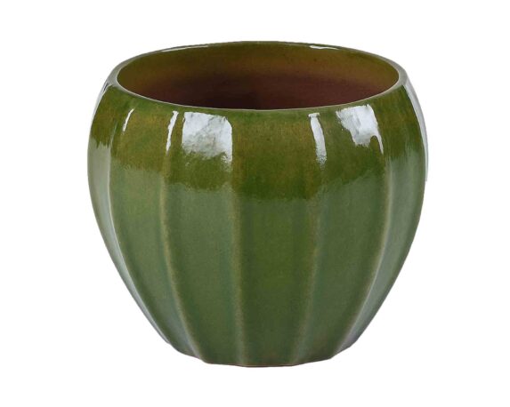 Cachepot Striato Elegante e Decorativo Oliva D32x25cm in Ceramica