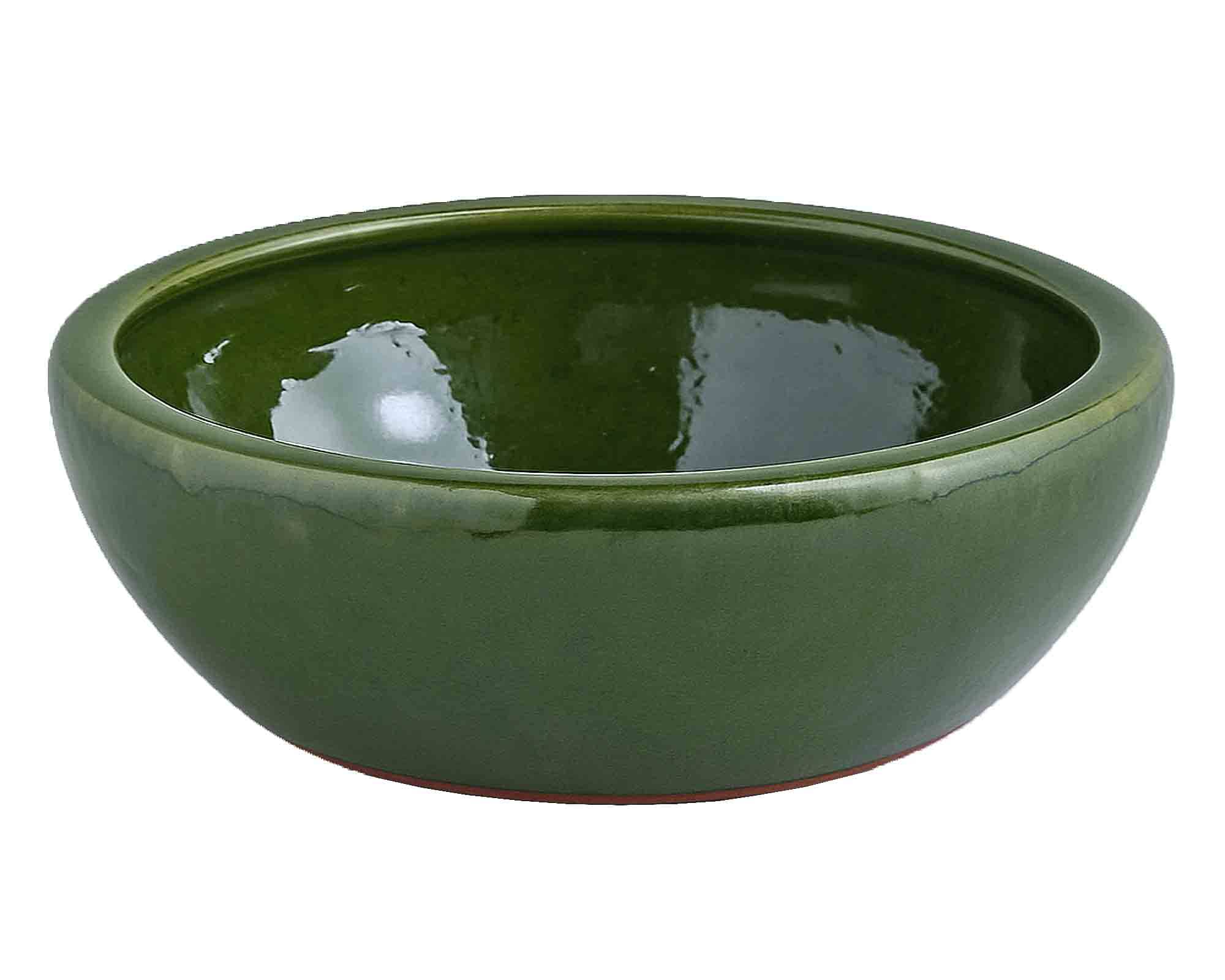 Cachepot Striato Elegante e Decorativo Oliva D42x18cm in Ceramica