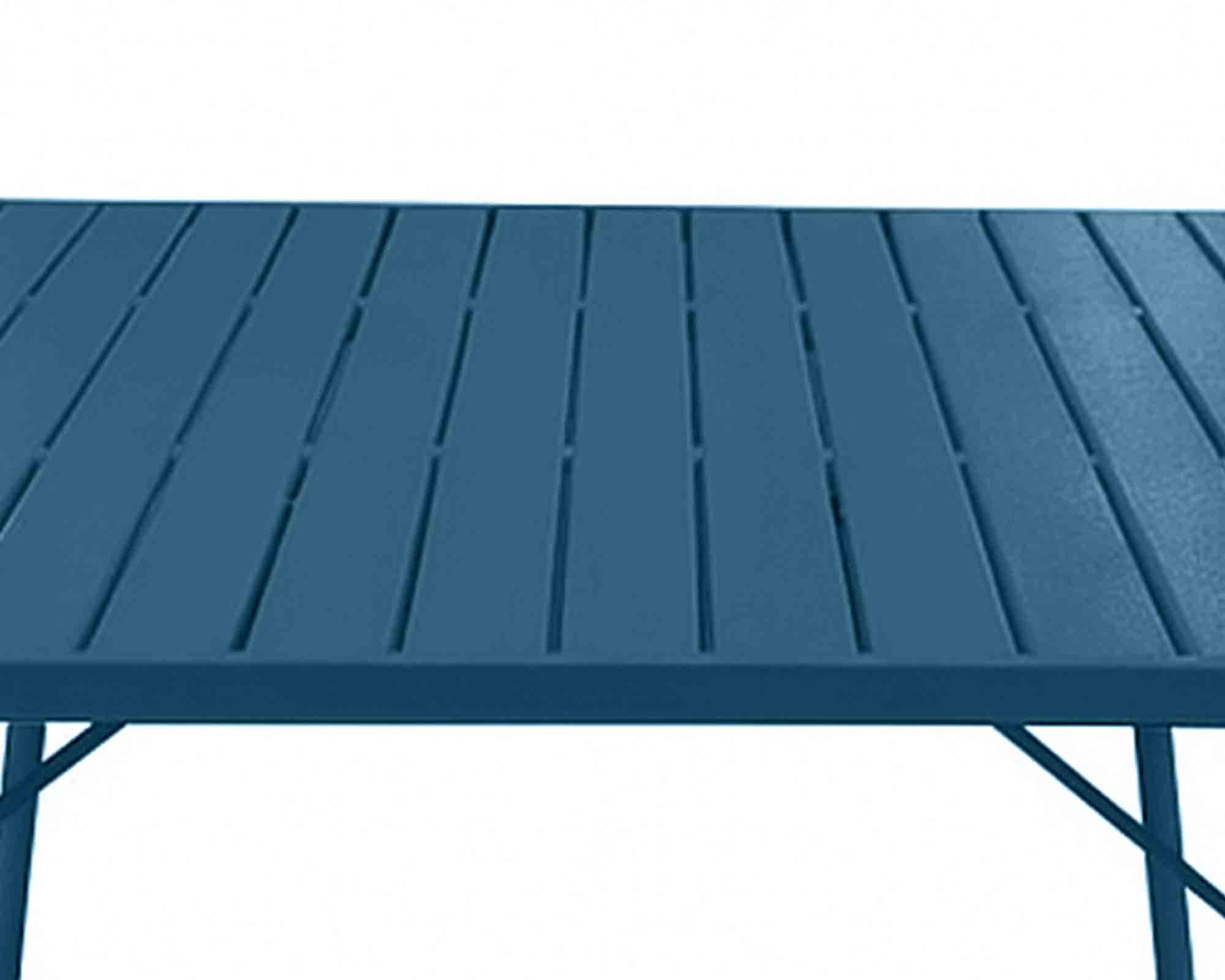 Set Pranzo Tavolo 160x90x75 + 4 Poltrone Santorini Blu in Ferro - immagine 4