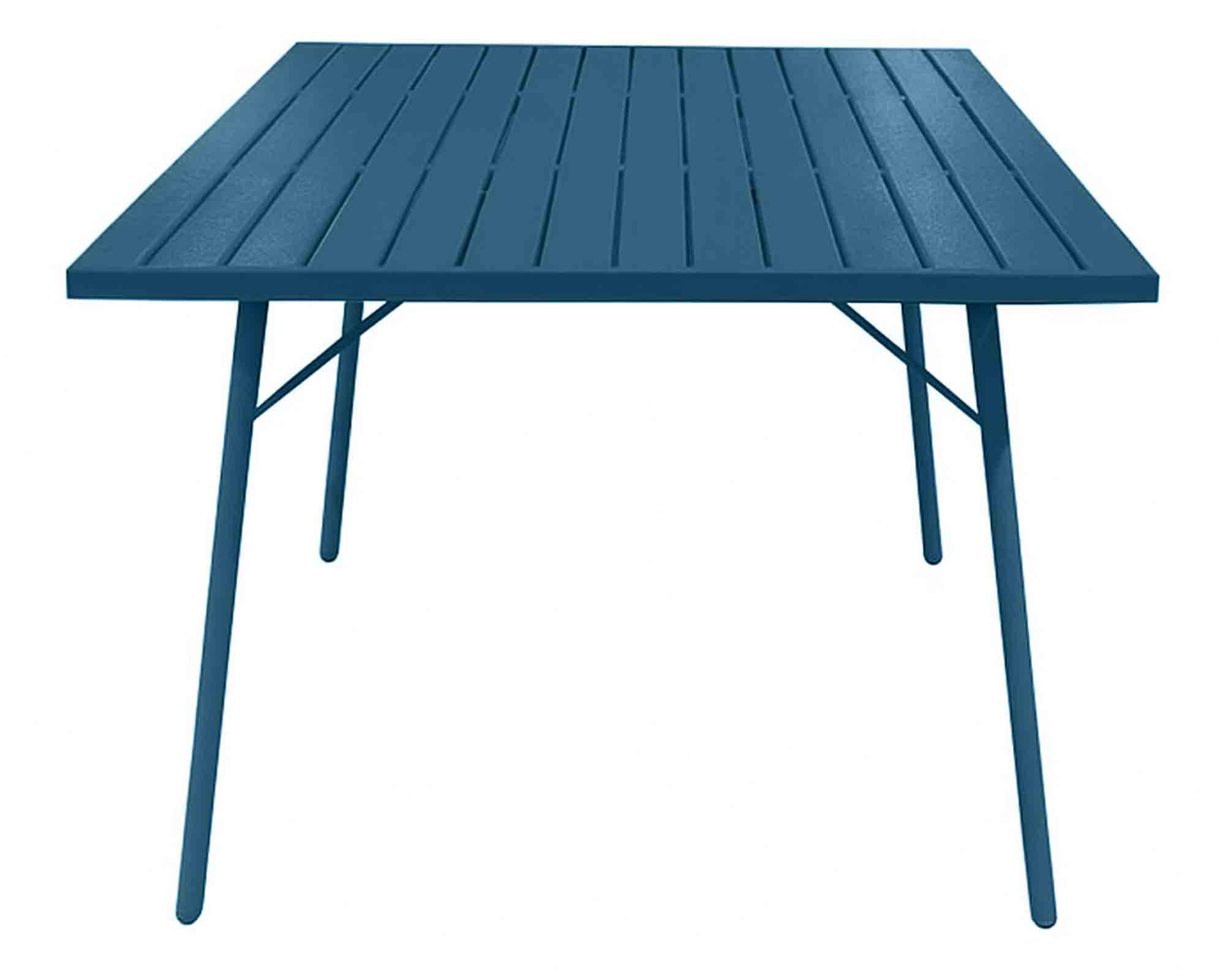 Set Pranzo Tavolo 160x90x75 + 4 Poltrone Santorini Blu in Ferro - immagine 2