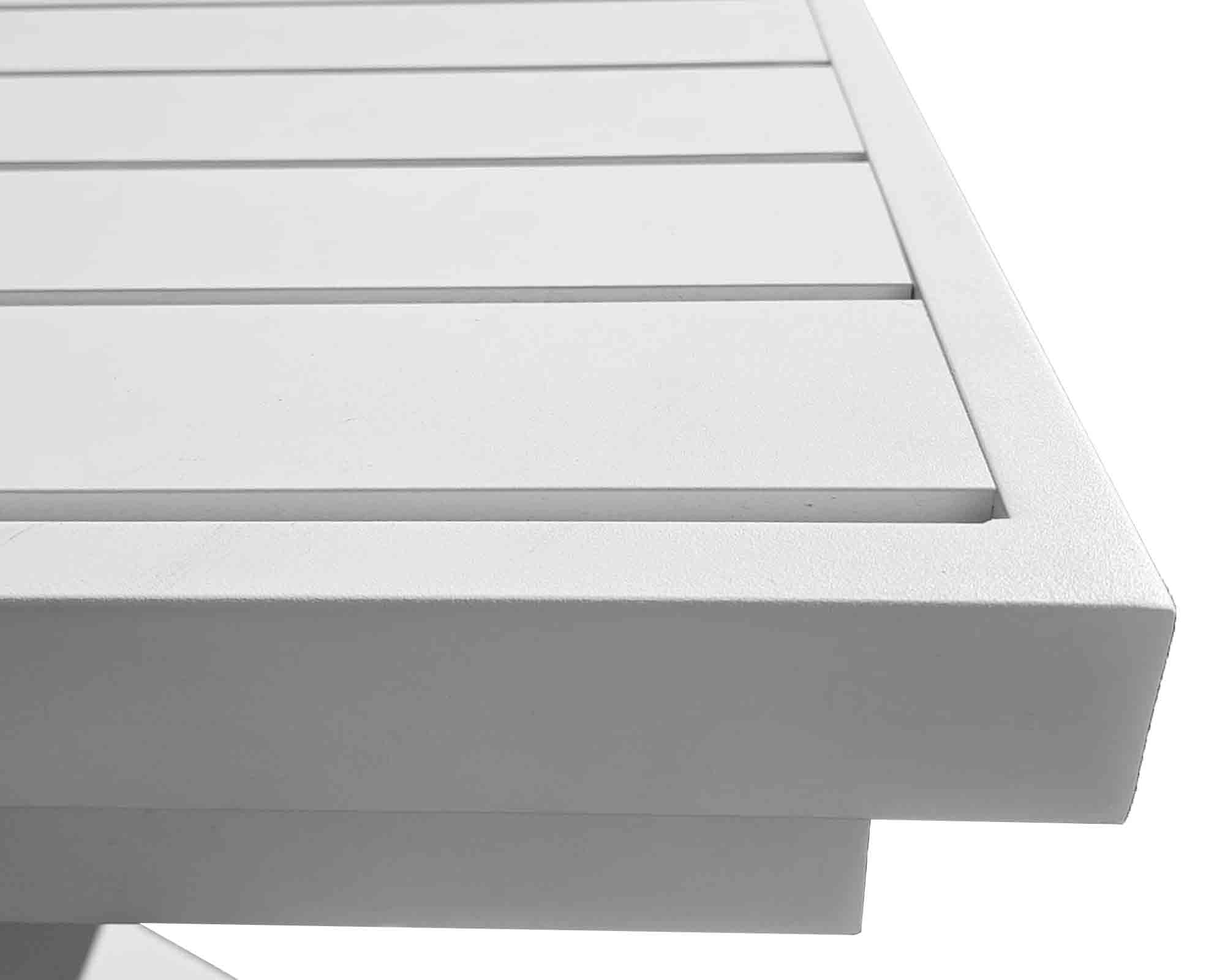 Set Pranzo Tavolo Allungabile 180/240x100cm + 4 Poltrone Bianco in Alluminio e Textilene - immagine 4