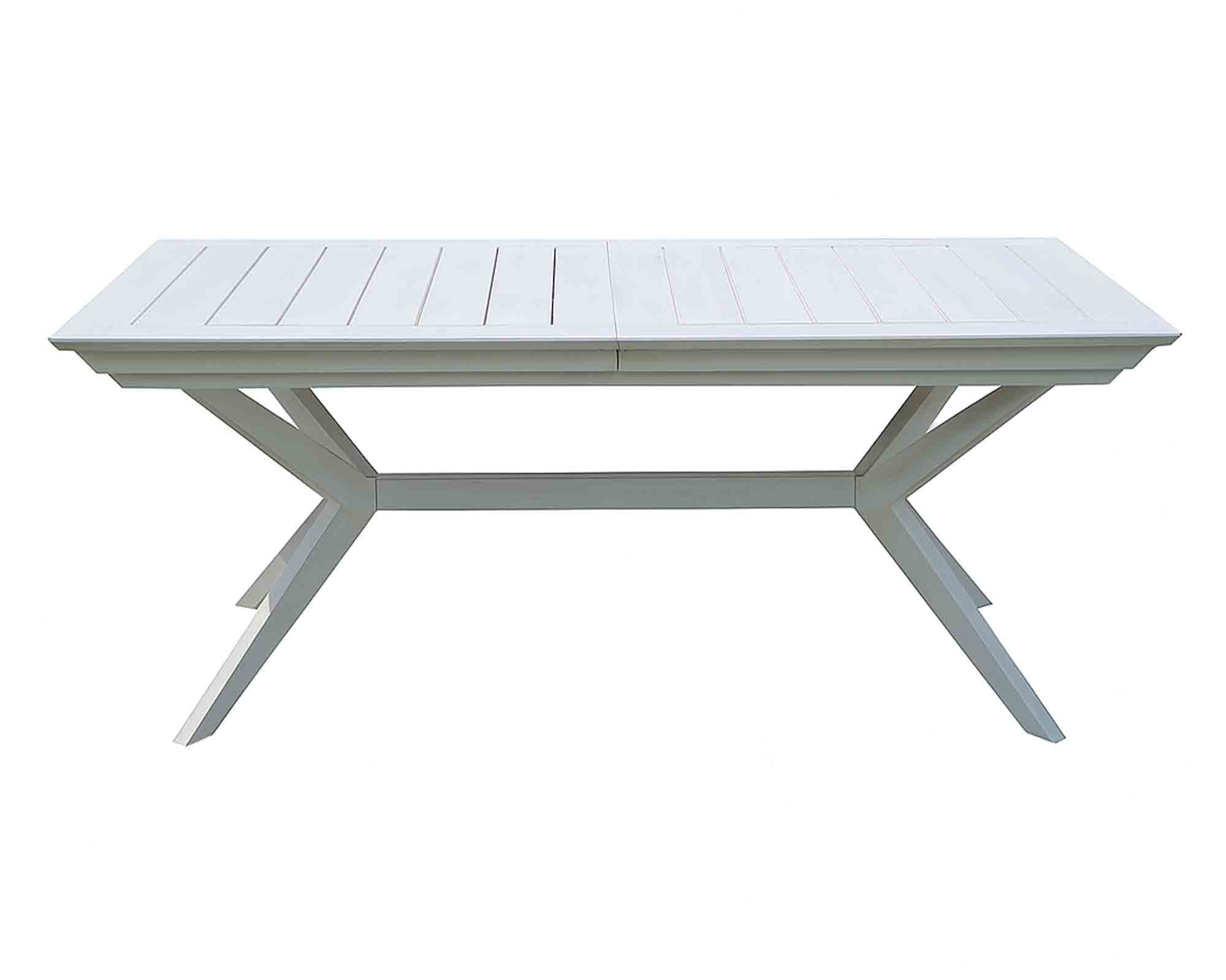 Set Pranzo Tavolo Allungabile 180/240x100cm + 4 Poltrone Bianco in Alluminio e Textilene - immagine 2
