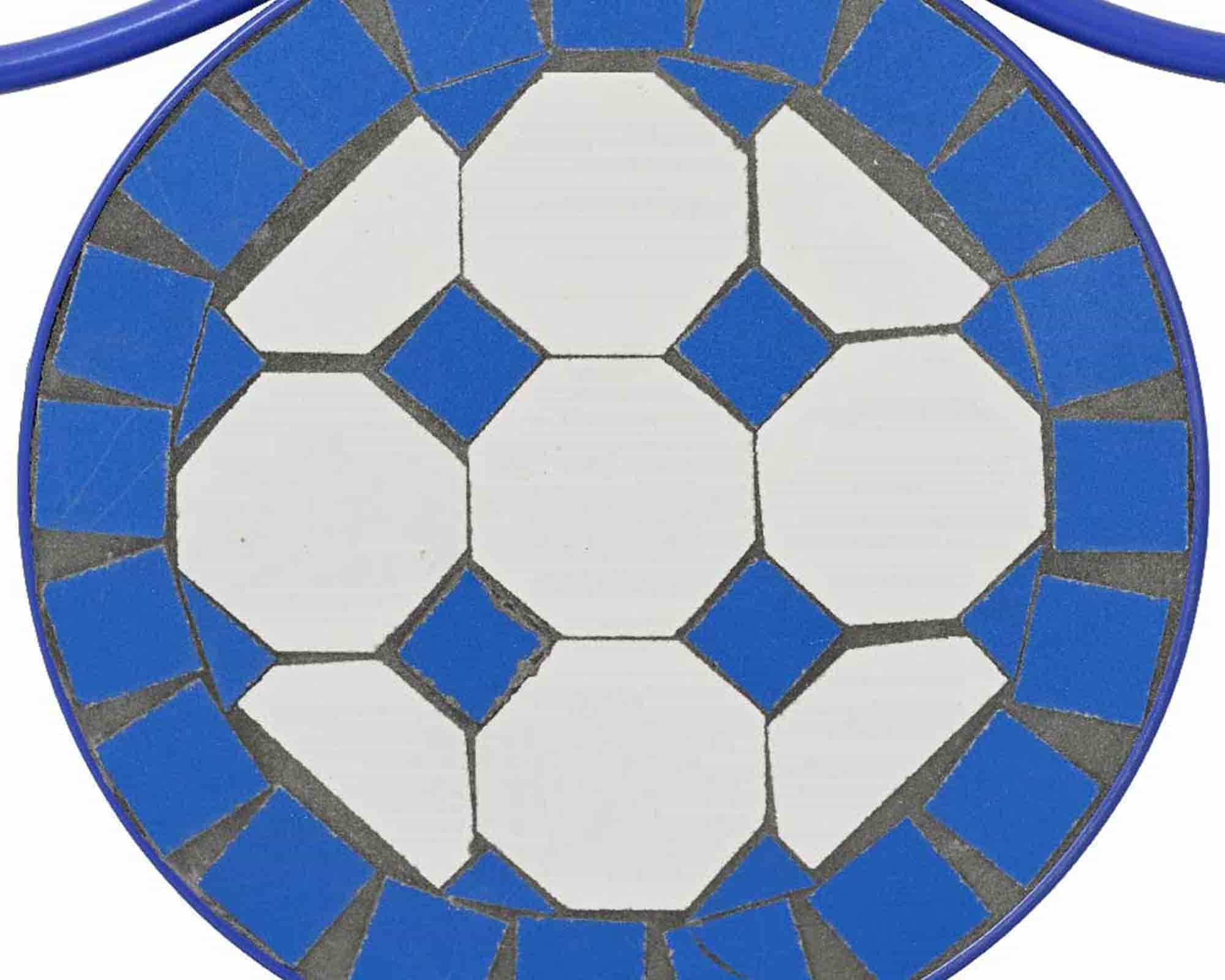 Set Bistrot Tavolo + 2 Sedie Azzurro in Ferro e Ceramica - immagine 5