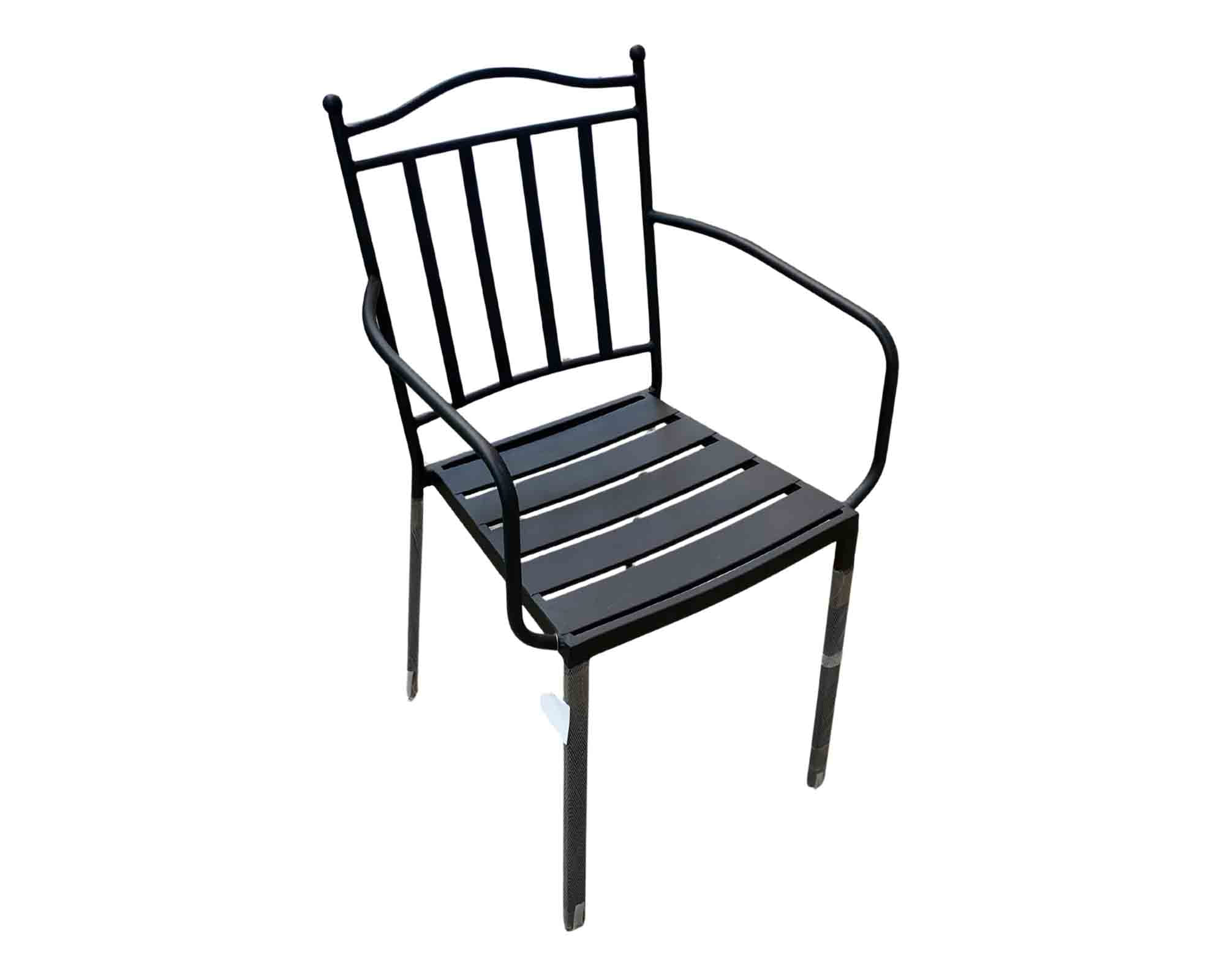 Set Pranzo Tavolo Bianco 100x200 + 4 Poltrone Santorini Nero in Ferro e Ceramica - immagine 4