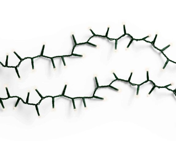 Catena Luci Effetto Scintillante con 8 Funzioni Cavo Verde e Bianco 3400cm in PVC