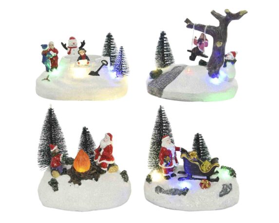Decorazione Giochi sulla Neve Multicolore 12,5×7,5x12cm in Resina