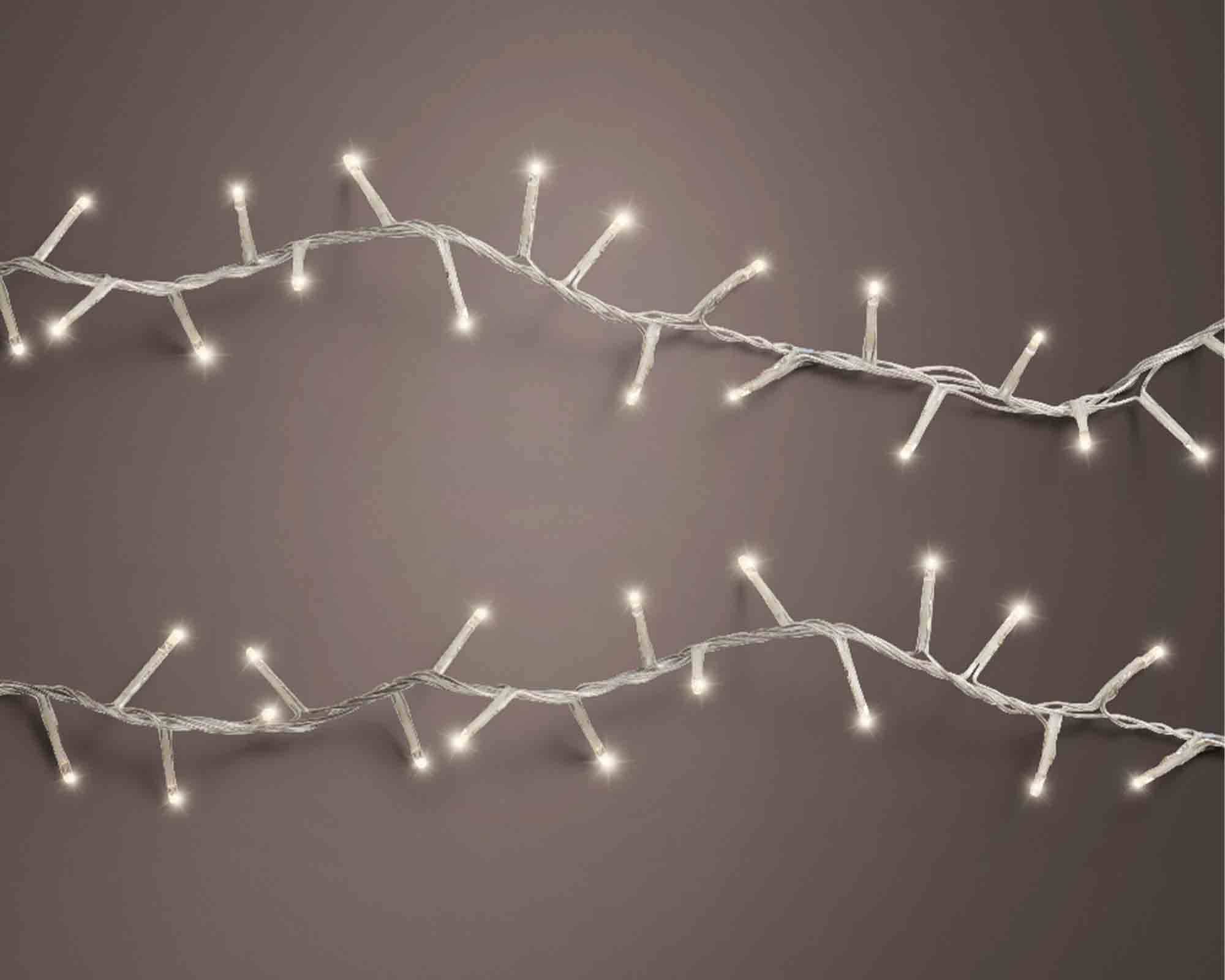 Catena Luci 500 LED per Interno ed Esterno Cavo Trasparente e Bianco Luce Calda 1100cm - immagine 4