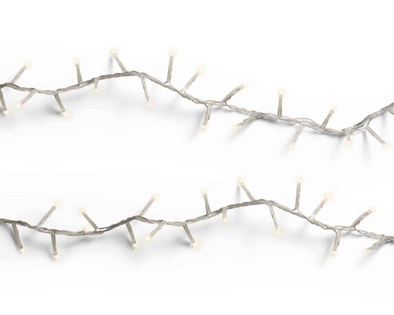 Catena Luci 500 LED per Interno ed Esterno Cavo Trasparente e Bianco Luce Calda 1100cm