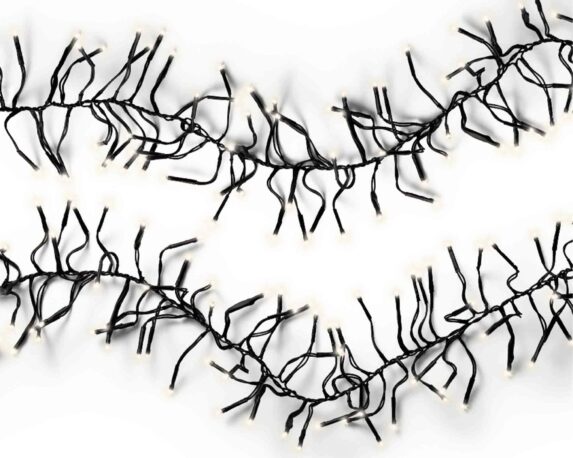 Catena Luci 2040 LED per Interno ed Esterno Cavo Nero e Bianco 1900cm in PVC