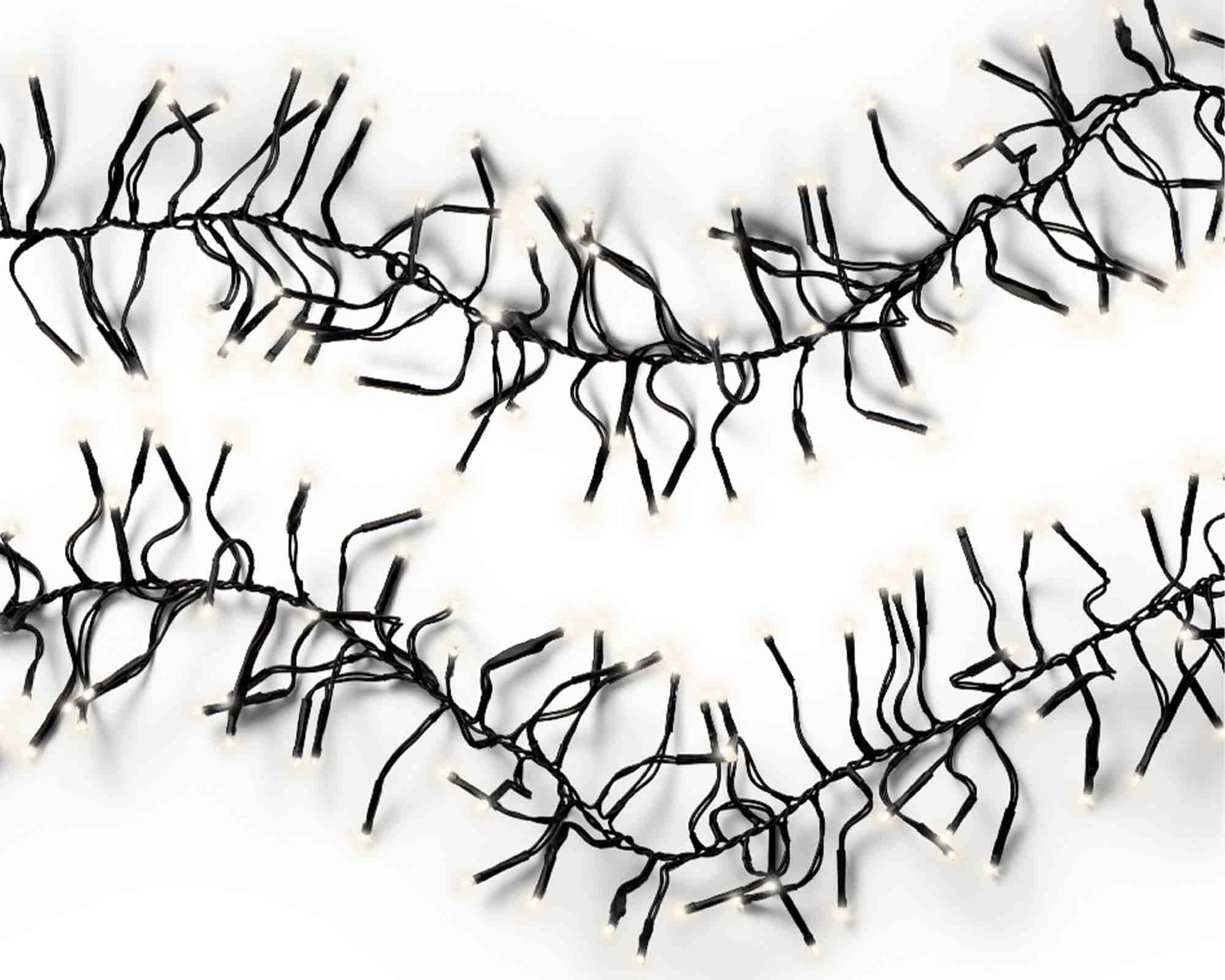 Catena Luci 2040 LED per Interno ed Esterno Cavo Nero e Bianco 1900cm in PVC