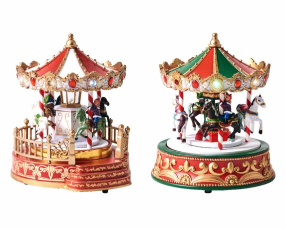 Decorazione Giostra in Movimento Assortito 19x19x23cm in PVC