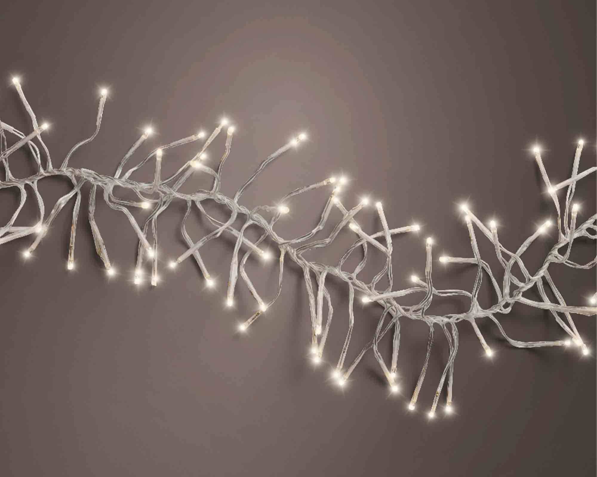 Catena Luci 1512 LED per Interno ed Esterno Cavo Trasparente e Bianco 1400cm in PVC - immagine 4