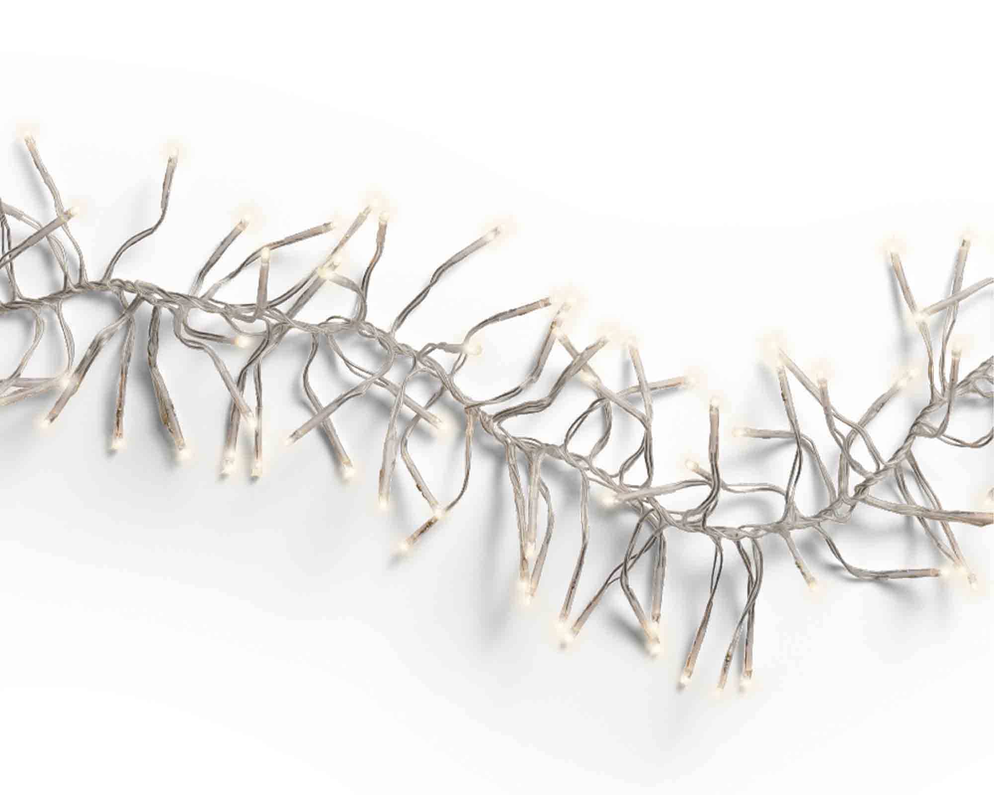 Catena Luci 1512 LED per Interno ed Esterno Cavo Trasparente e Bianco 1400cm in PVC