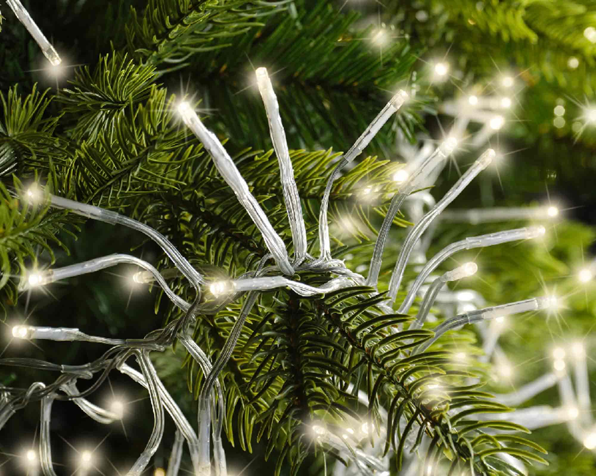 Catena Luci 1512 LED per Interno ed Esterno Cavo Trasparente e Bianco 1400cm in PVC - immagine 2