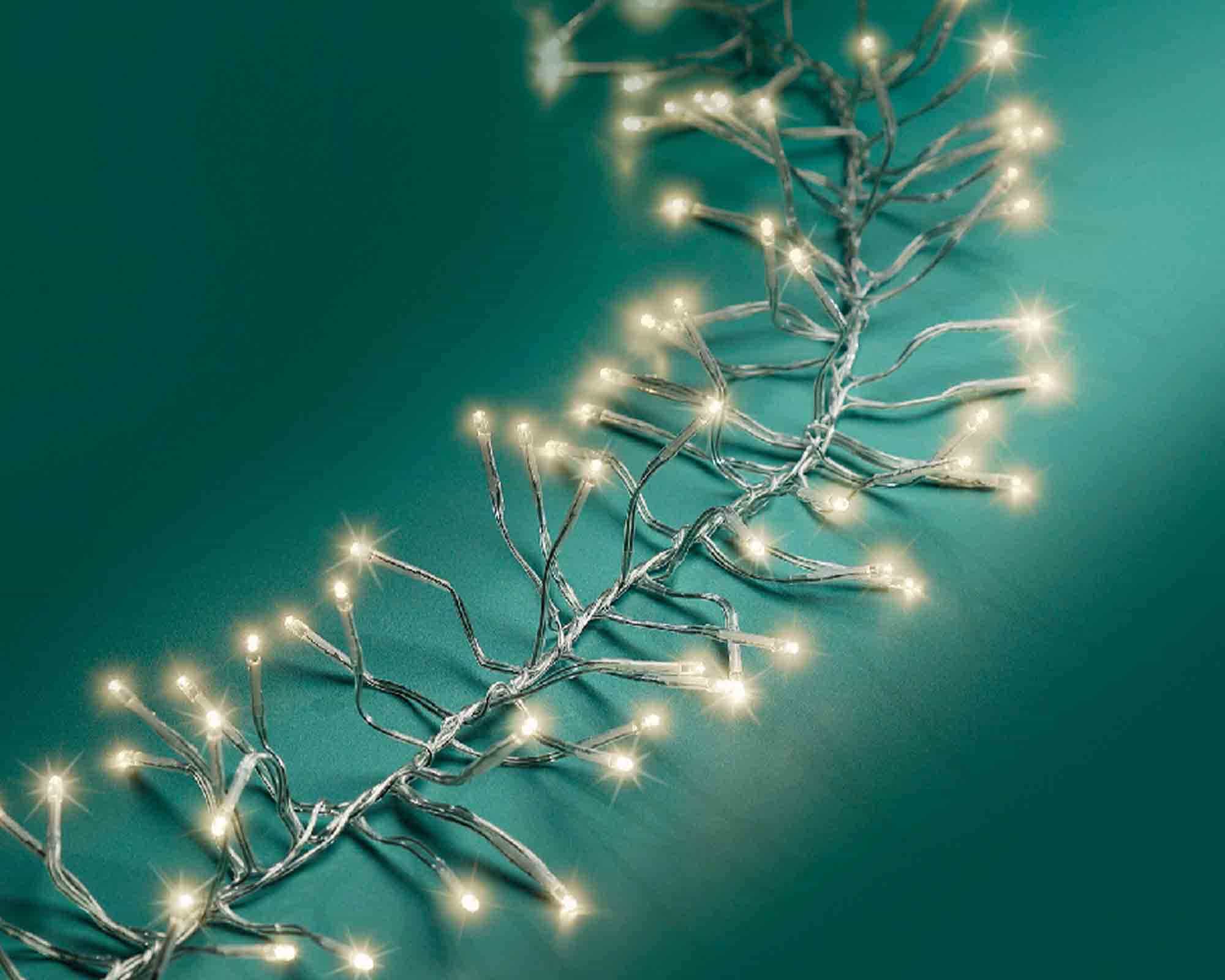 Catena Luci 1512 LED per Interno ed Esterno Cavo Trasparente e Bianco 1400cm in PVC - immagine 5