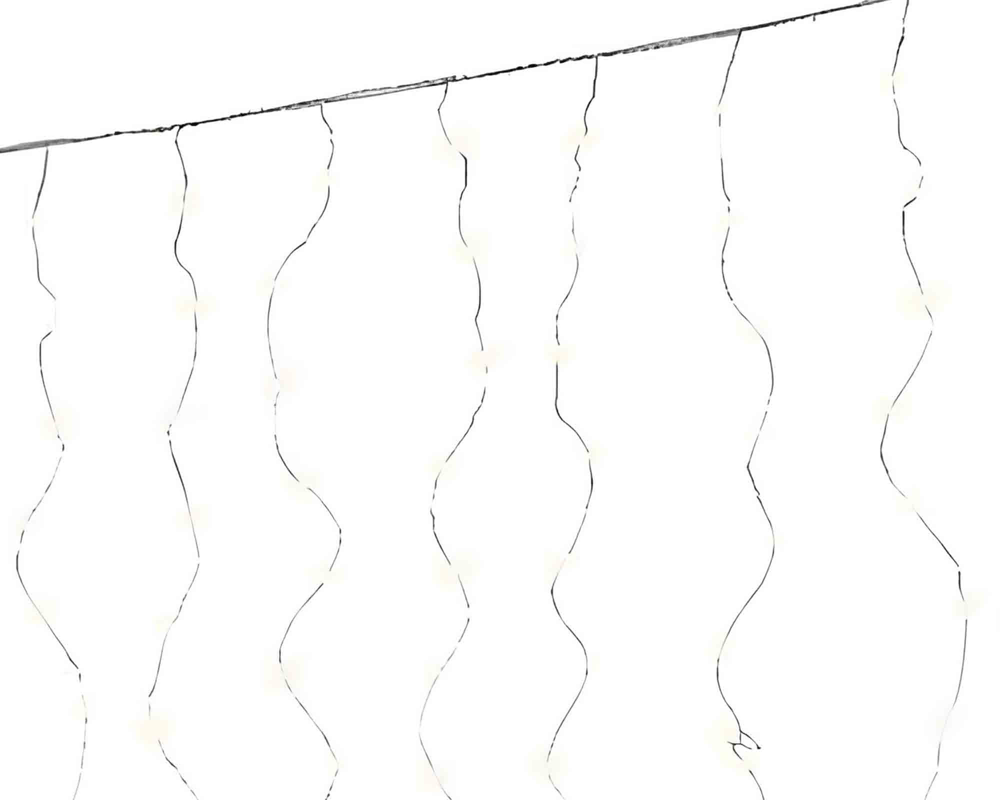 Tenda Luminosa 100 Microled Cavo Bianco con Luce Calda 90x100cm - immagine 2