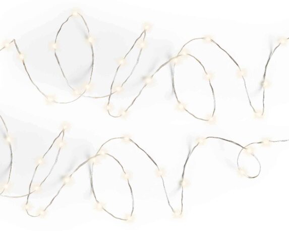 Catena Luci 360 Microled Spirale Cavo Bianco Luce Calda 1800cm