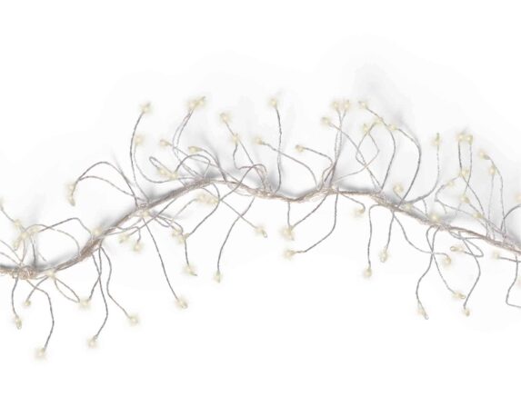 Catena Microled 960 Luci Cavo Argento e Bianco 600cm in PVC