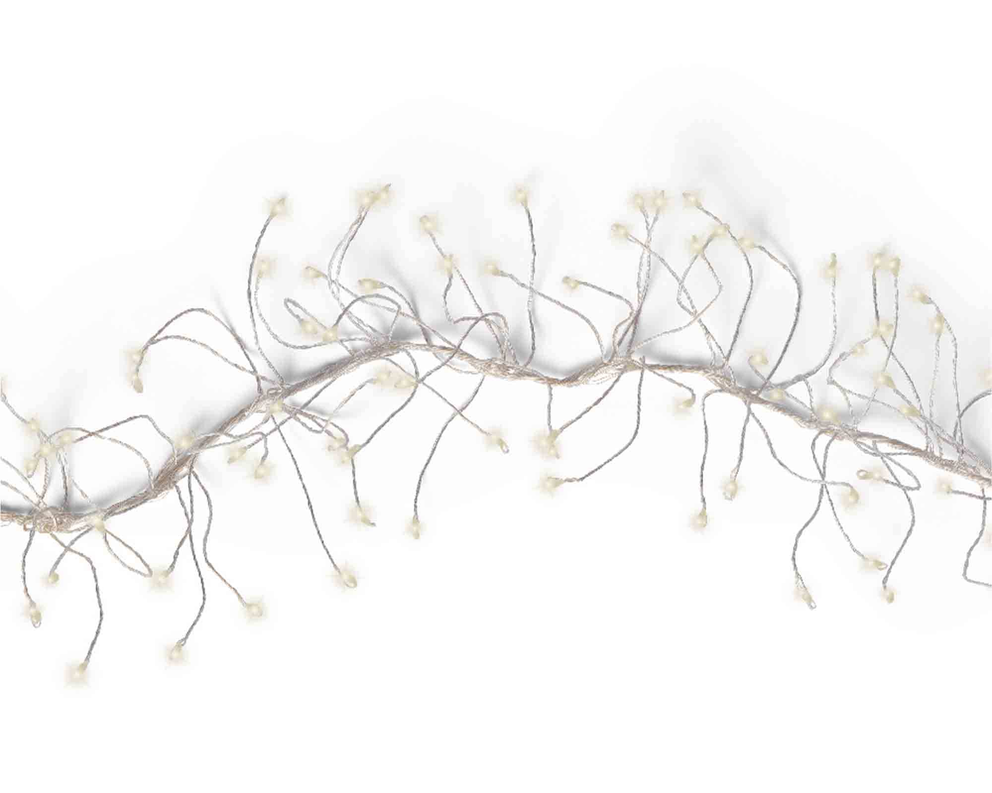 Catena Microled 960 Luci Cavo Argento e Bianco 600cm in PVC