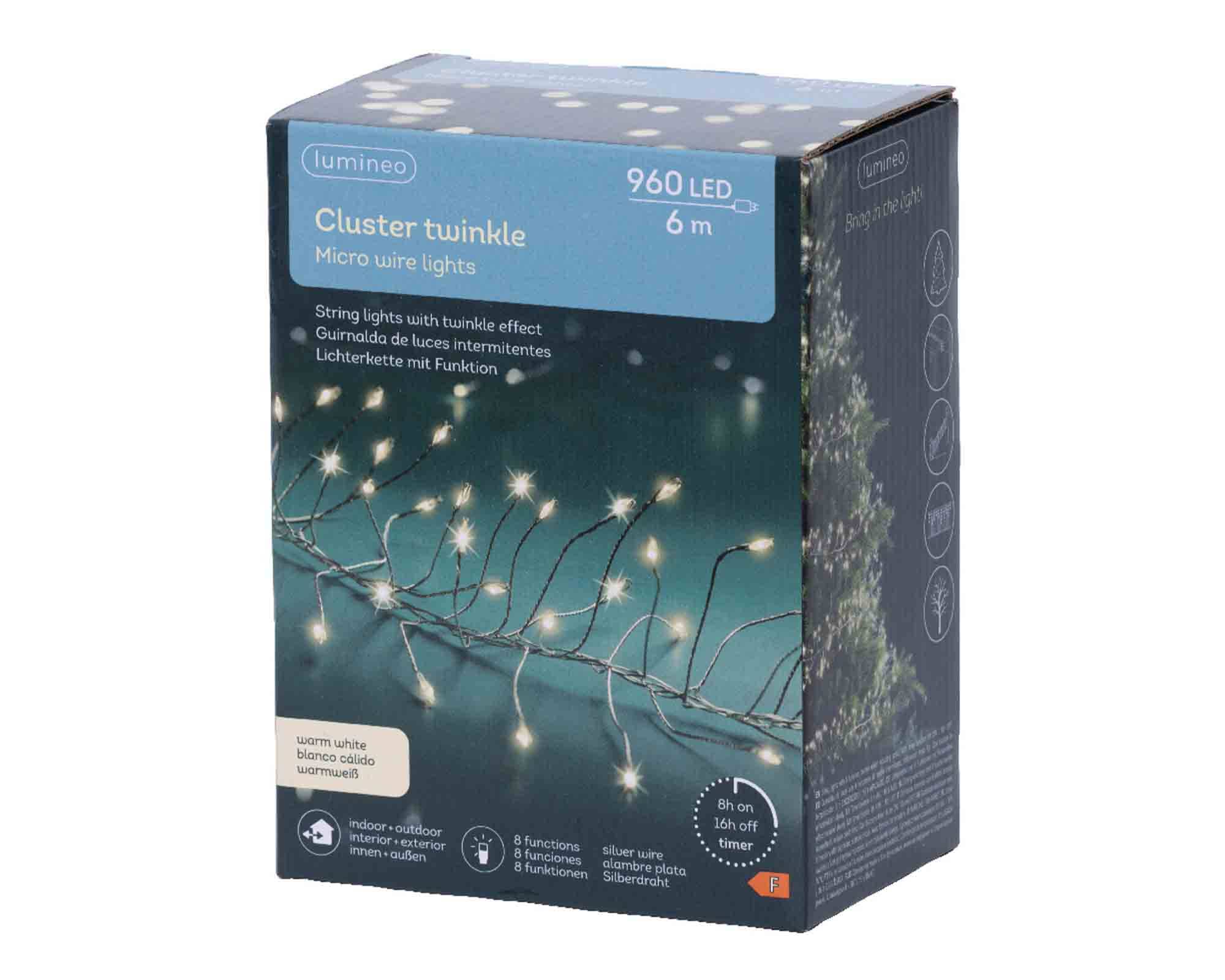 Catena Microled 960 Luci Cavo Argento e Bianco 600cm in PVC - immagine 5