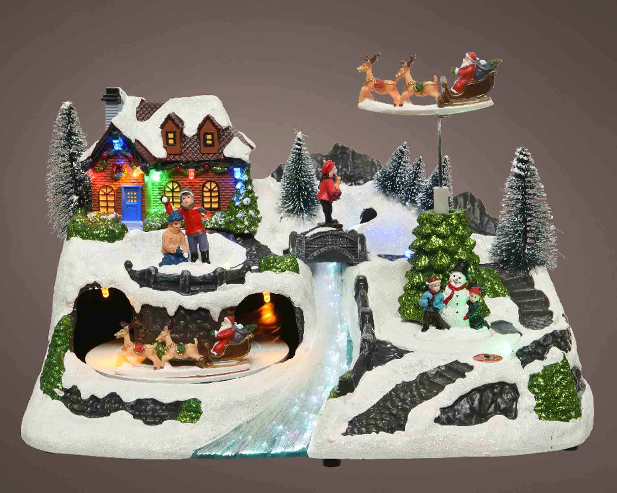 Villaggio Nordico in Movimento con Casa sul Fiume e Led in Resina - immagine 5