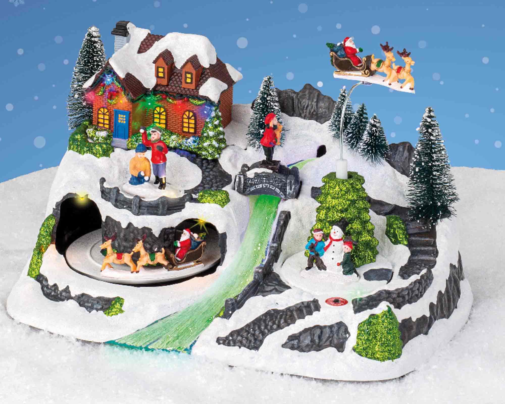 Villaggio Nordico in Movimento con Casa sul Fiume e Led in Resina - immagine 4